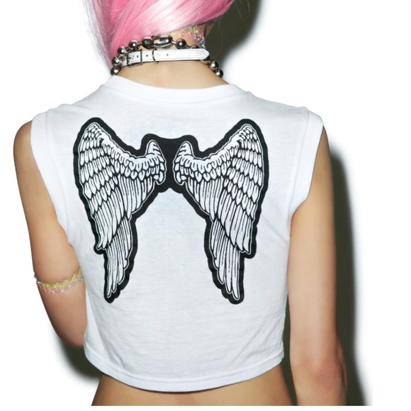 24HRs heaven's gate angel wing dolls kill crop top - Picture 1 of 3